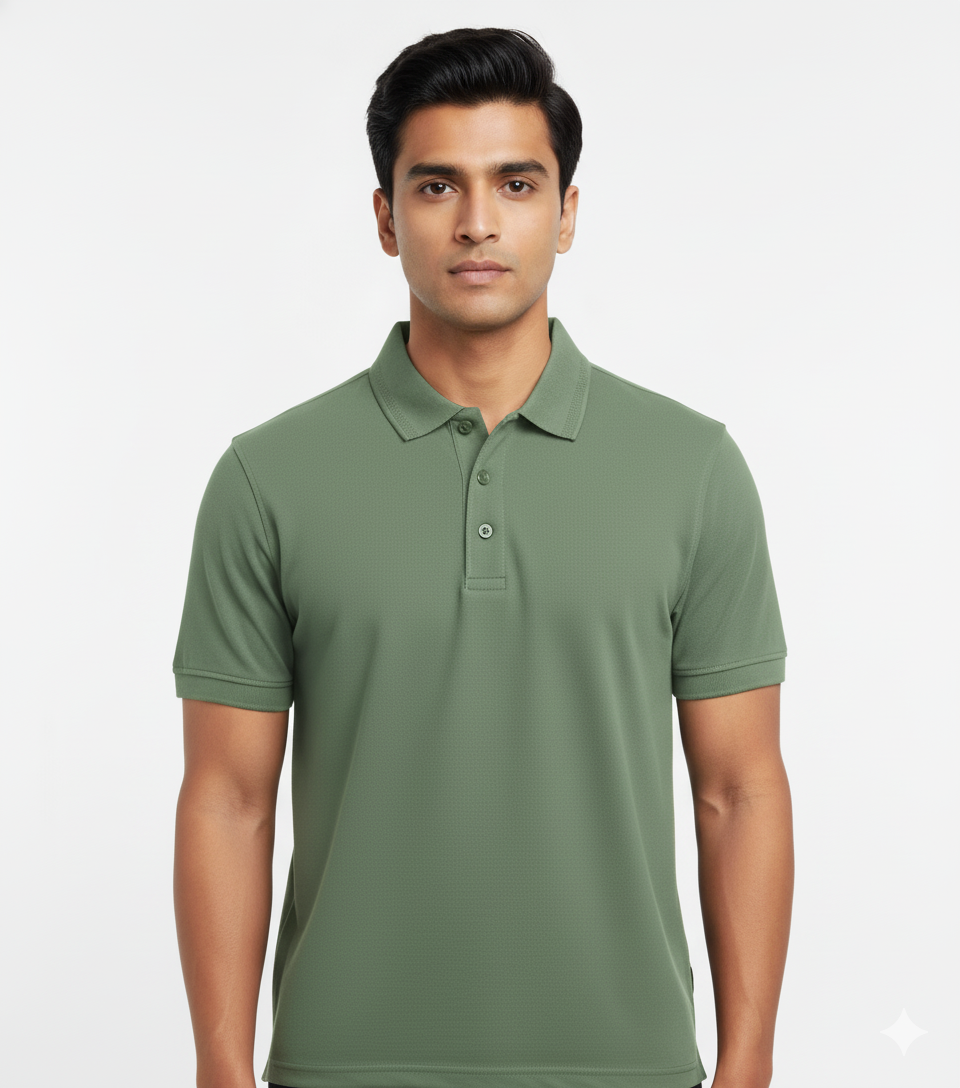 Foxy Panda Signature Polo – Olive Mist