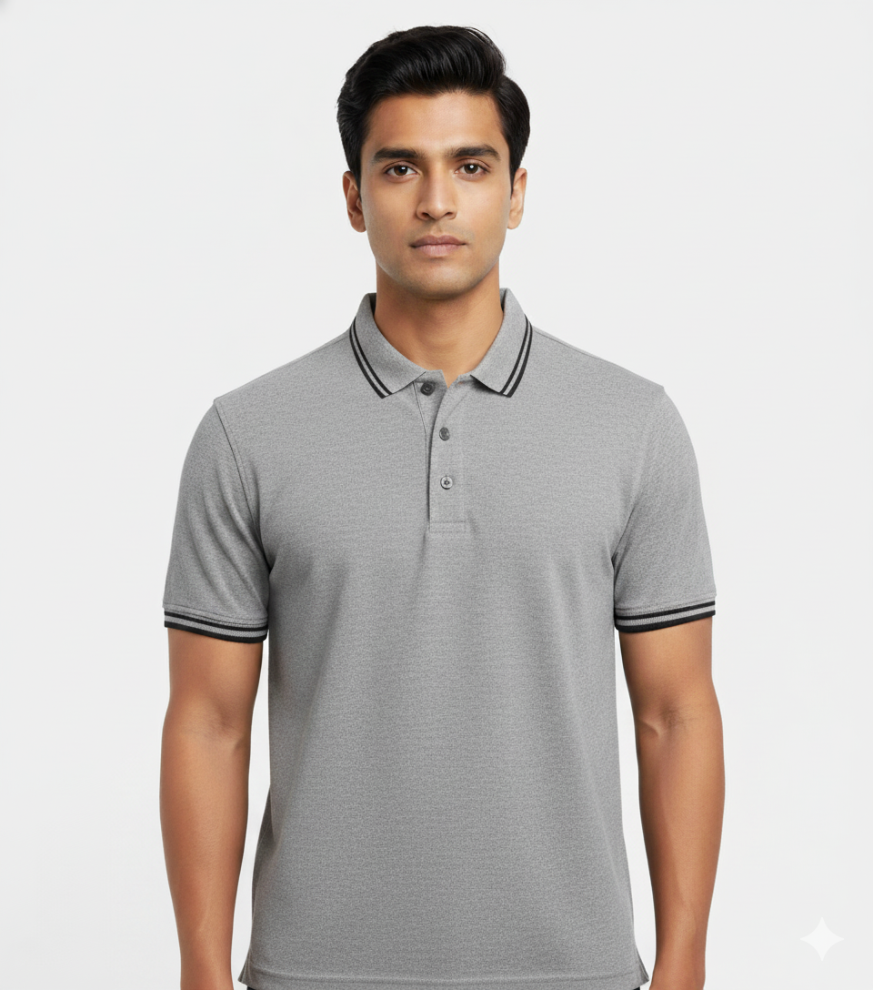 Foxy Panda Signature Polo – Silver Mist