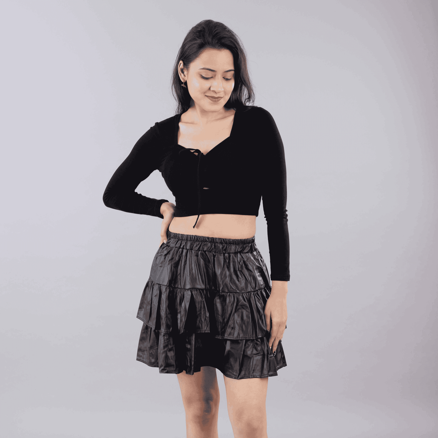 Leather Frill Skirt SHORT