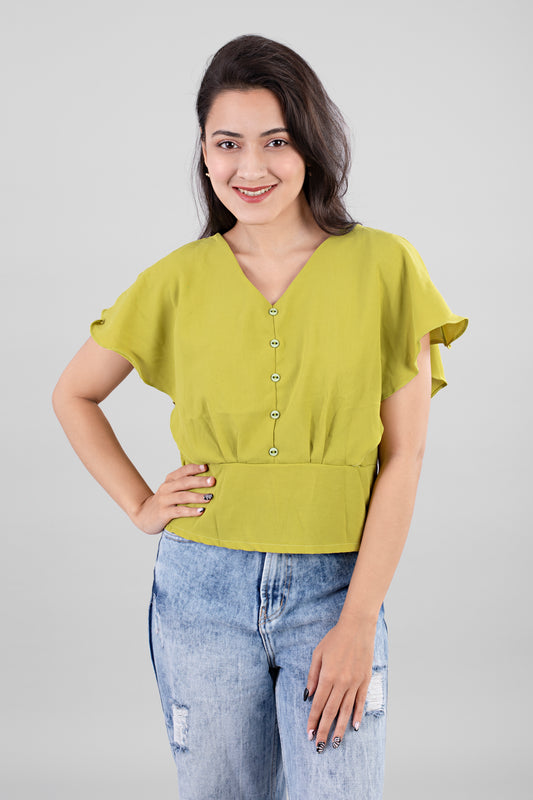 Relaxed Boyfriend Flutter Top