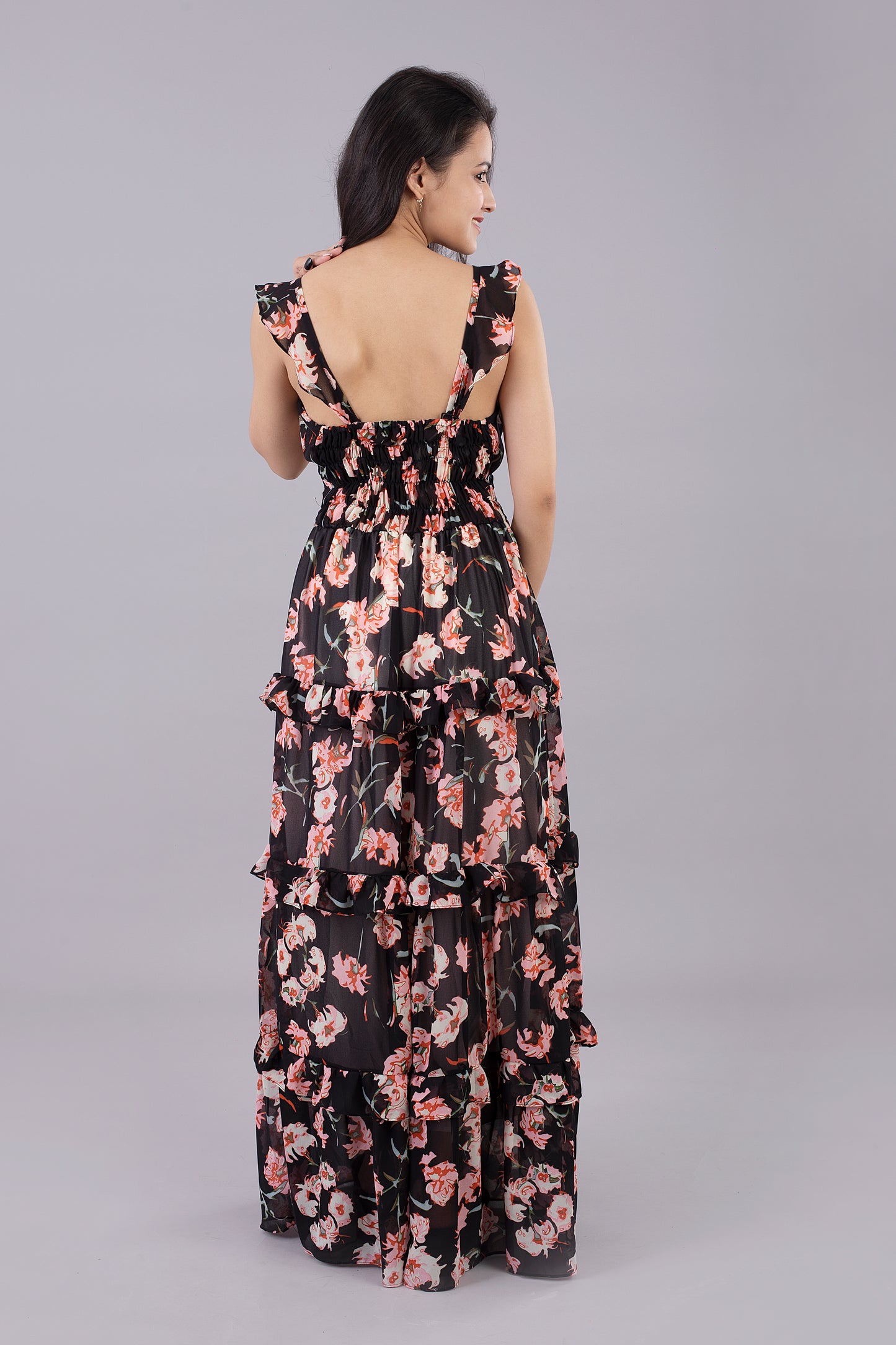 V Neck L Chiffon