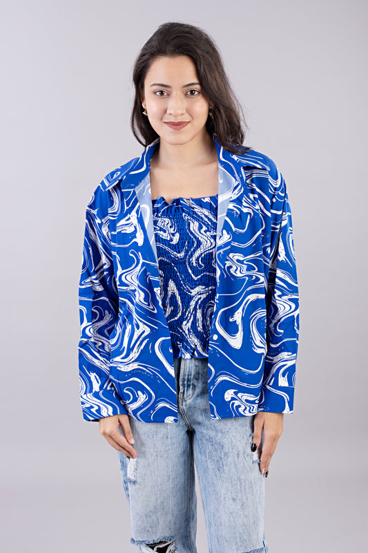 Printed 2 piece (Overshirt & Blouse)