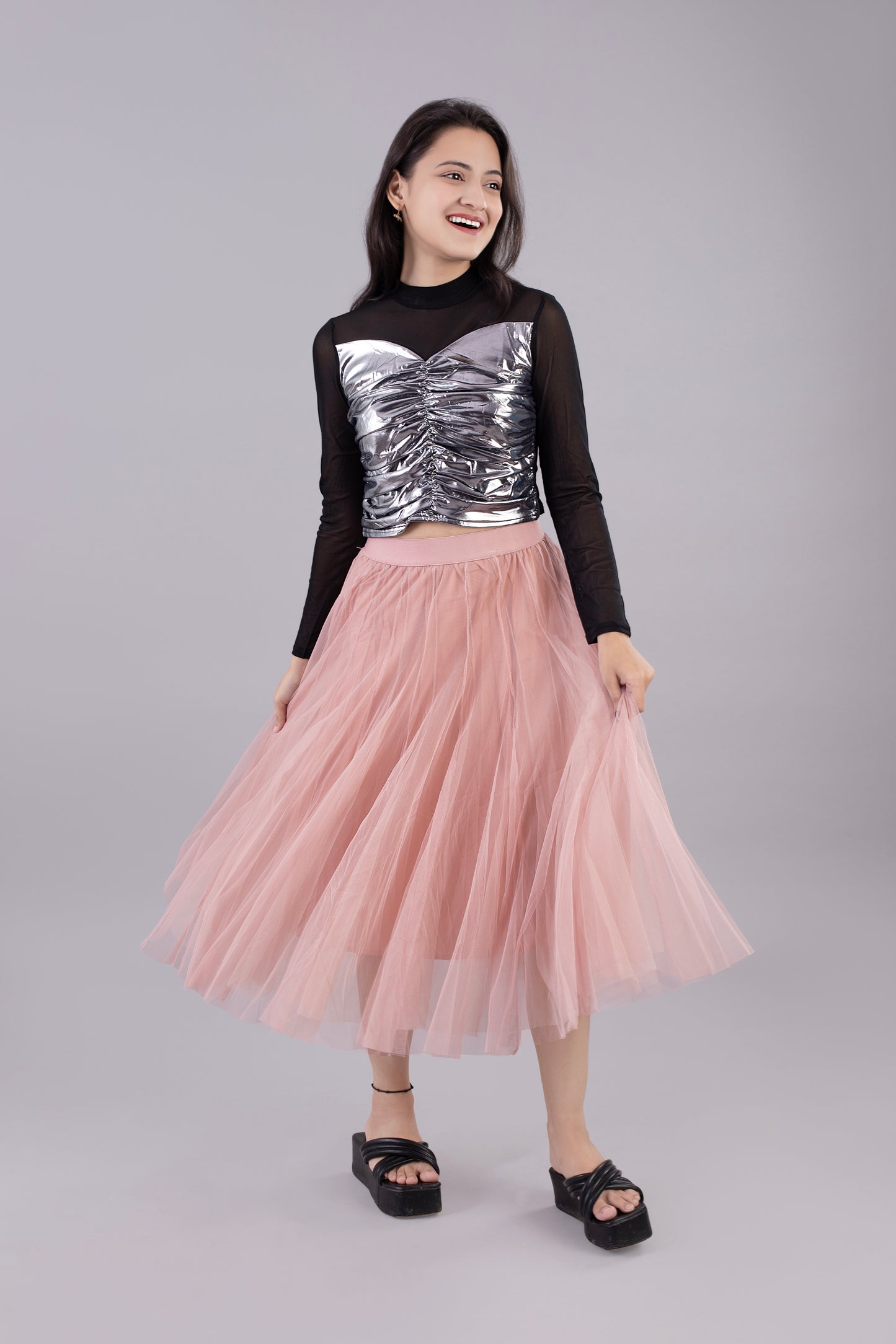 Metalic Mesh Top