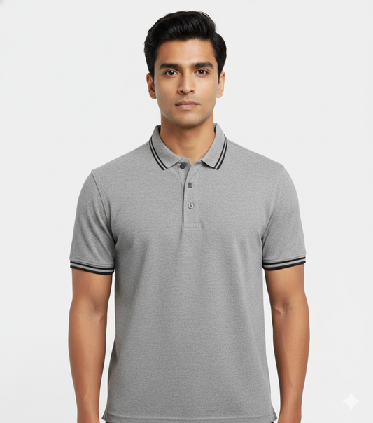 Foxy Panda Signature Polo – Silver Mist