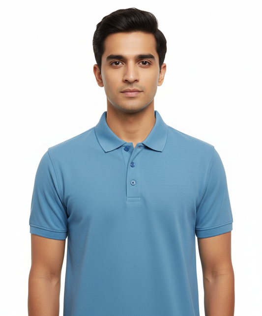 Foxy Panda Signature Polo – Sky Breeze