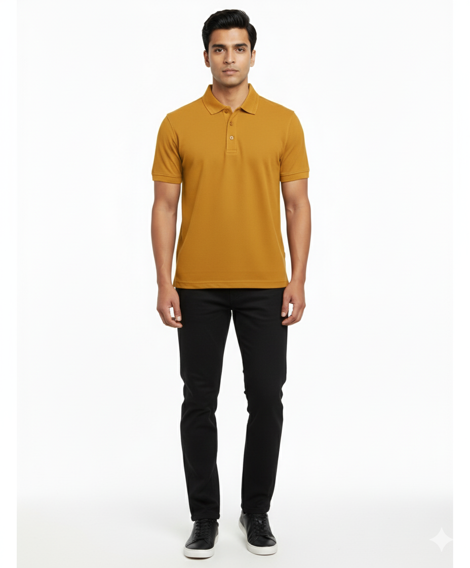 Foxy Panda Signature Polo – Golden Amber