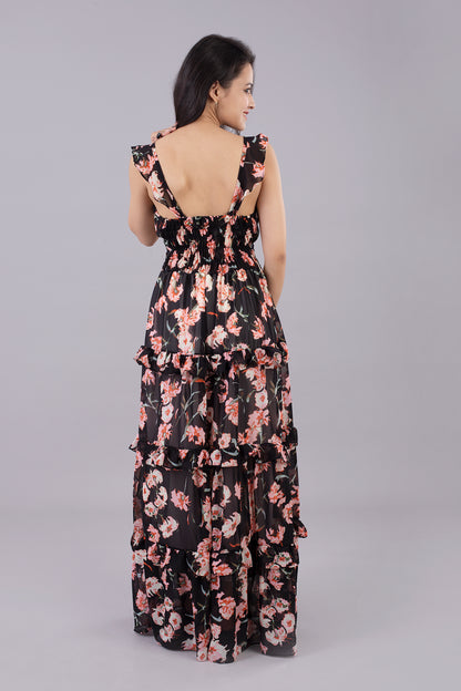 V Neck L Chiffon