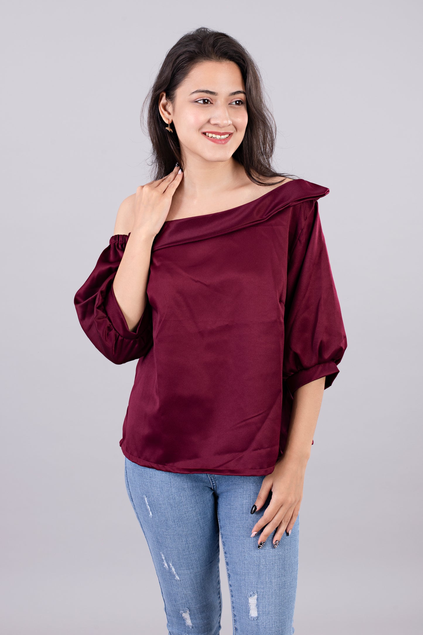 Off Shoulder Satin Dress