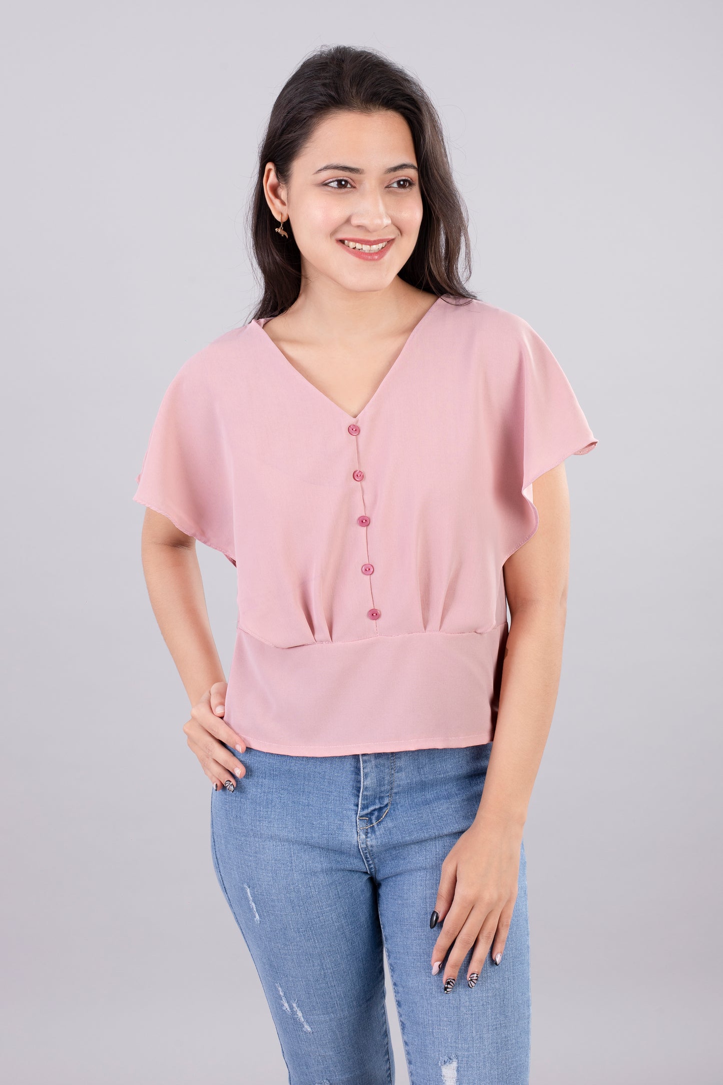 Relaxed Boyfriend Flutter Top